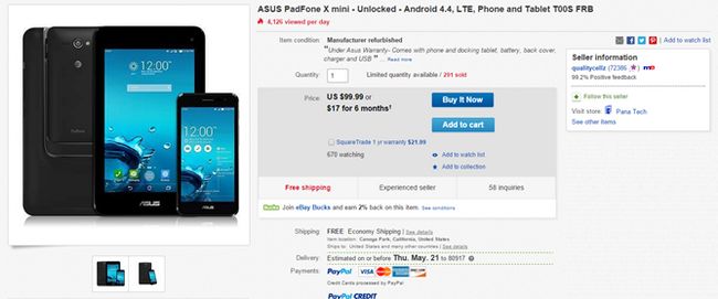 Fotografía - [Offre Alerte] Remis à neuf, débloqué ASUS Padfone X Mini et Tablet Dock (AT & T) Pour 100 $ hors-contrat